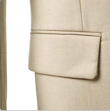 LEANDRO - Herrenanzug beige 3-teilig klassischer Stil für Hochzeit und Geschäft