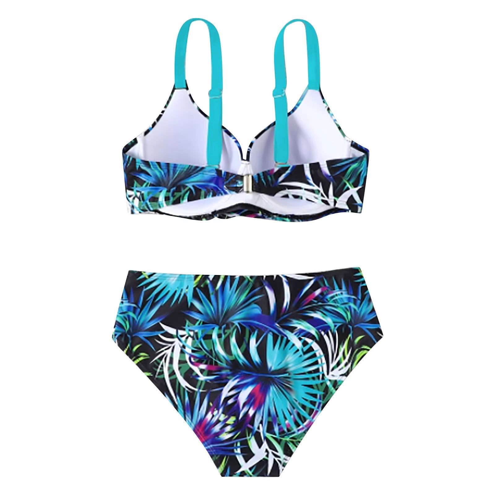 NALANI – Bikini met hoge taille en tropische bladprint voor dames