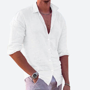 CALENO – Casual linnen overhemd voor heren zomerlook
