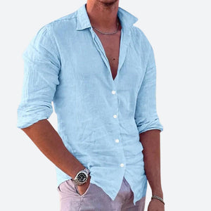 CALENO – Casual linnen overhemd voor heren zomerlook