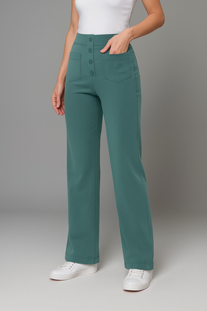 Elsa | Elastische broek met hoge taille | 1+1 GRATIS