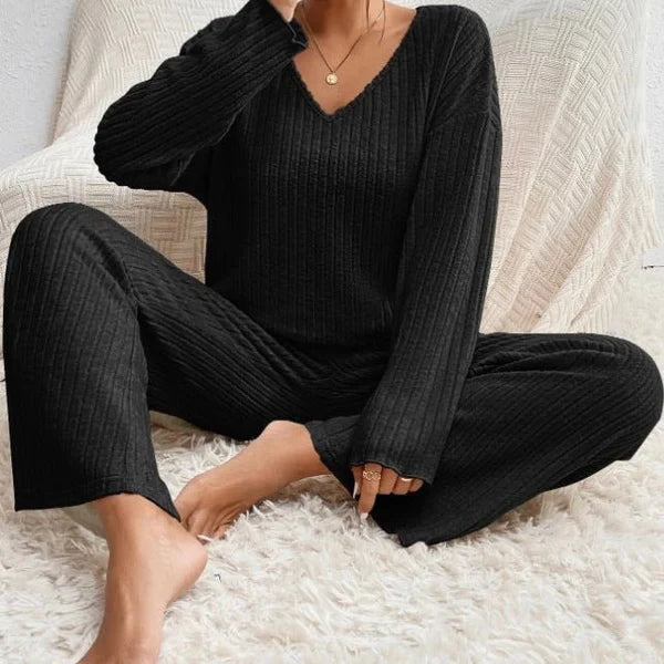 ZARINA - Zweiteiliges Lounge-Set für Damen mit Rippmuster