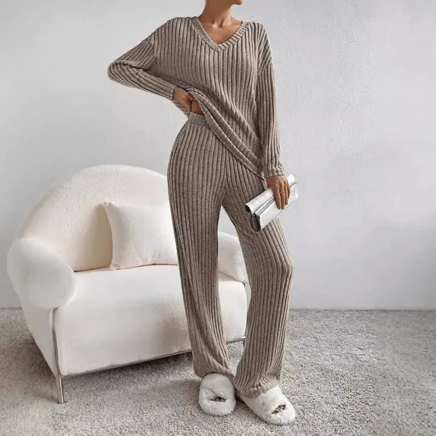 ZARINA - Zweiteiliges Lounge-Set für Damen mit Rippmuster