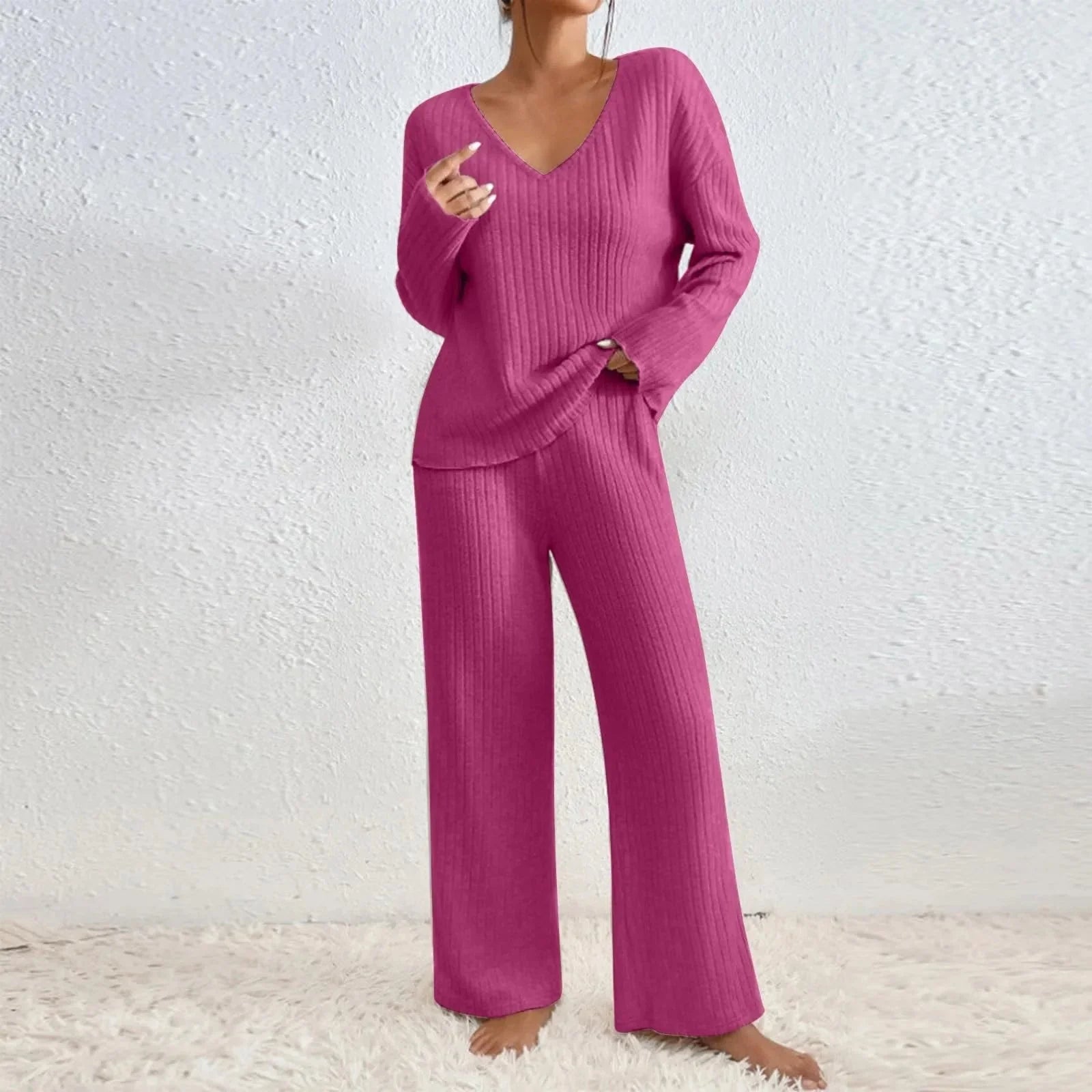 ZARINA - Zweiteiliges Lounge-Set für Damen mit Rippmuster