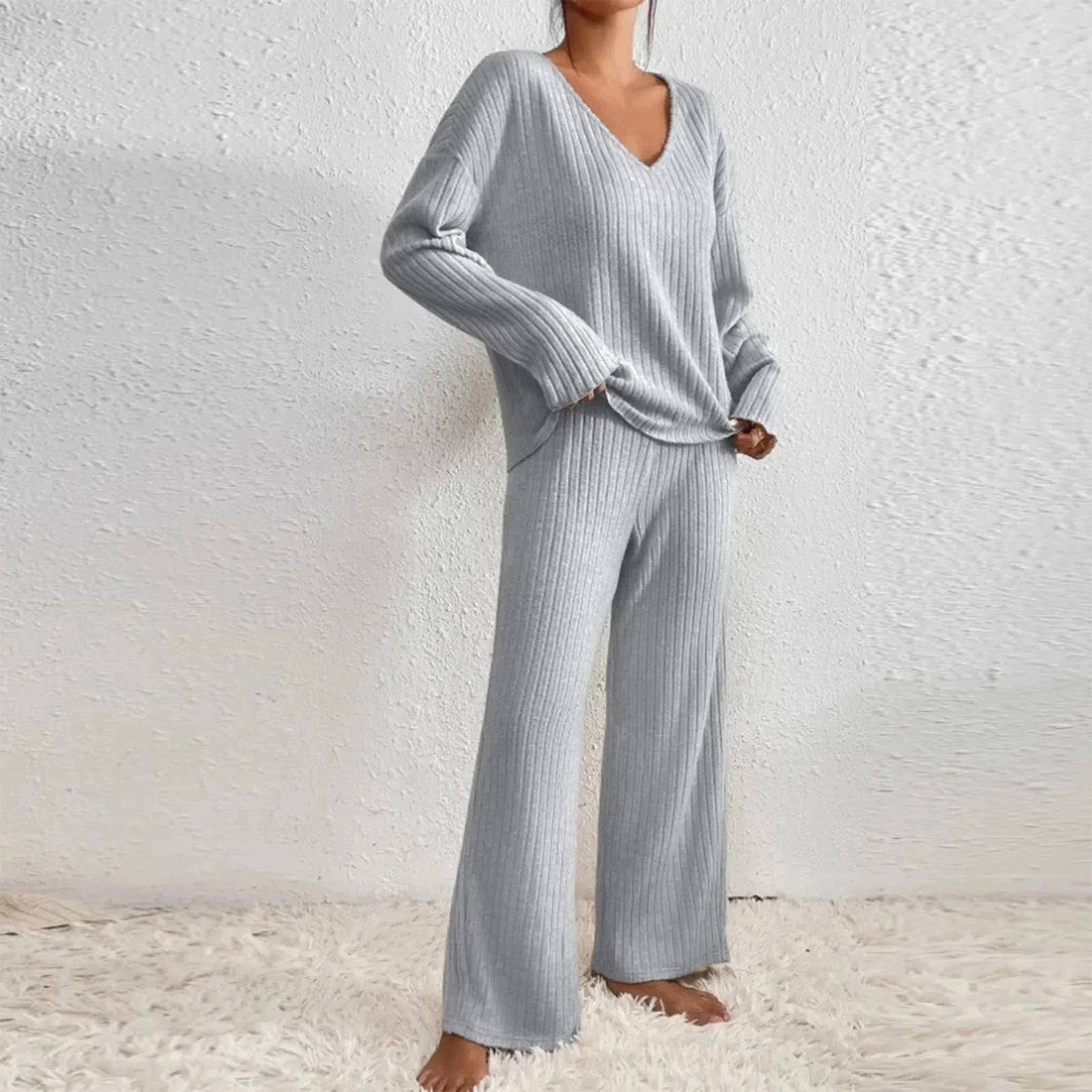 ZARINA - Zweiteiliges Lounge-Set für Damen mit Rippmuster