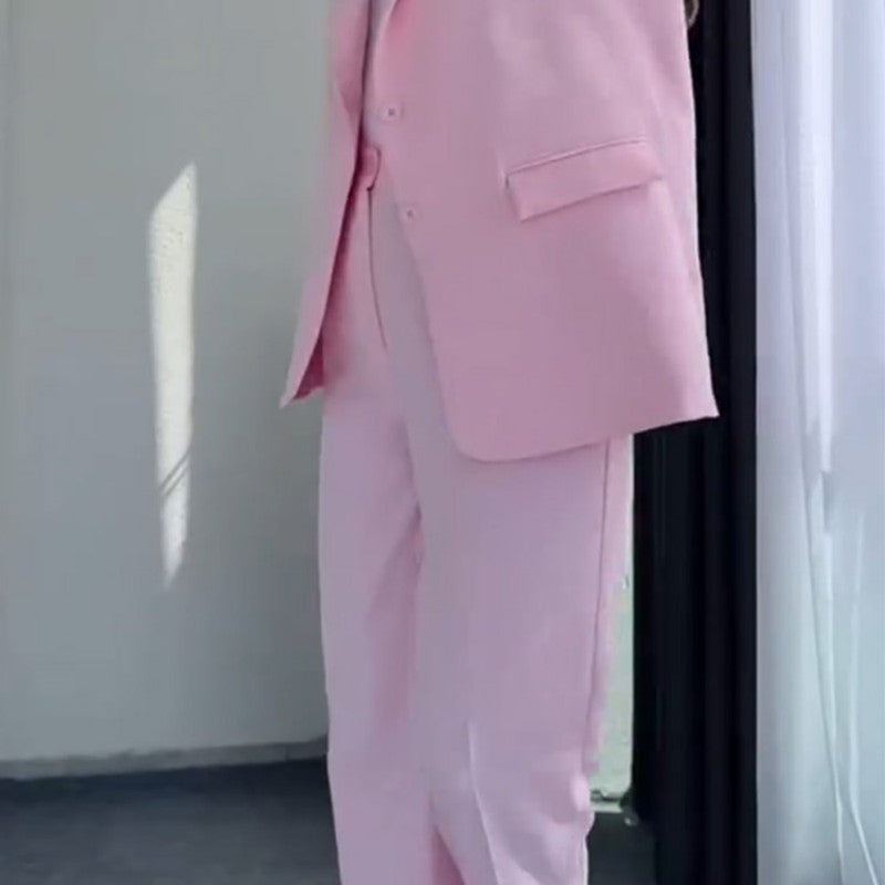 Dames Stylish Mouwloze Blazer & Hoog Getailleerde Broek Set