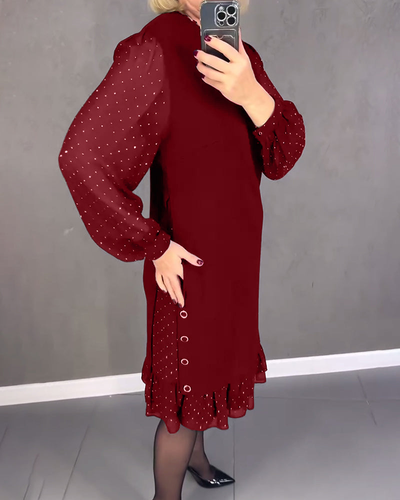 ModaNoma - Langarmige elegante jurk met stippen