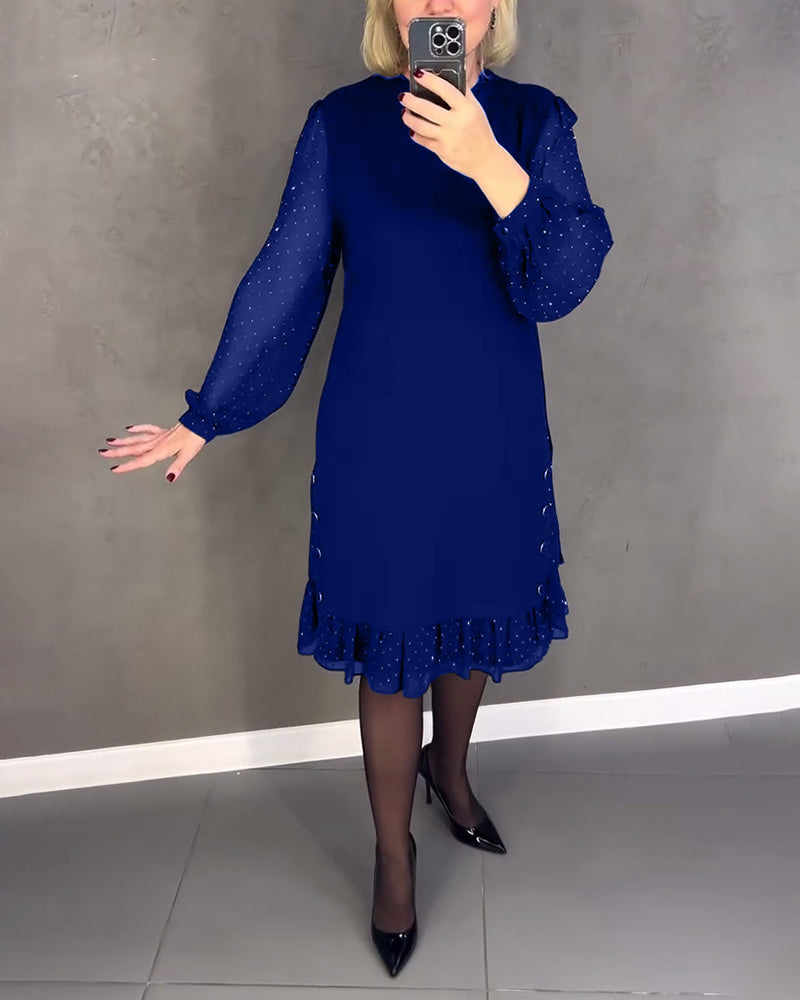 ModaNoma - Langarmige elegante jurk met stippen