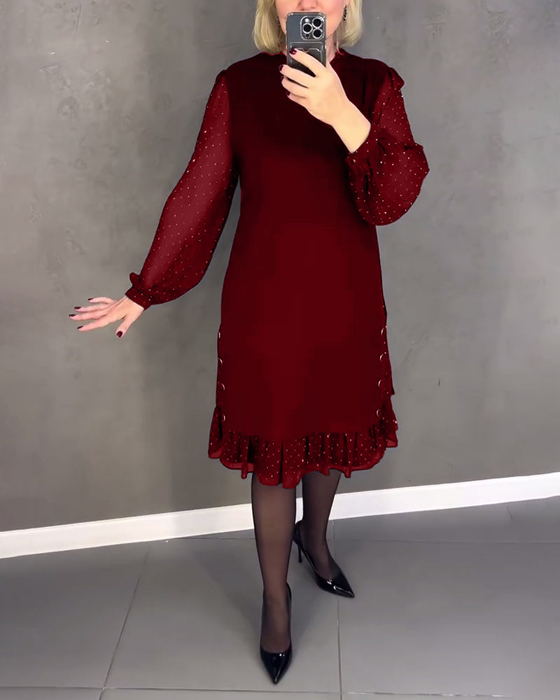 ModaNoma - Langarmige elegante jurk met stippen
