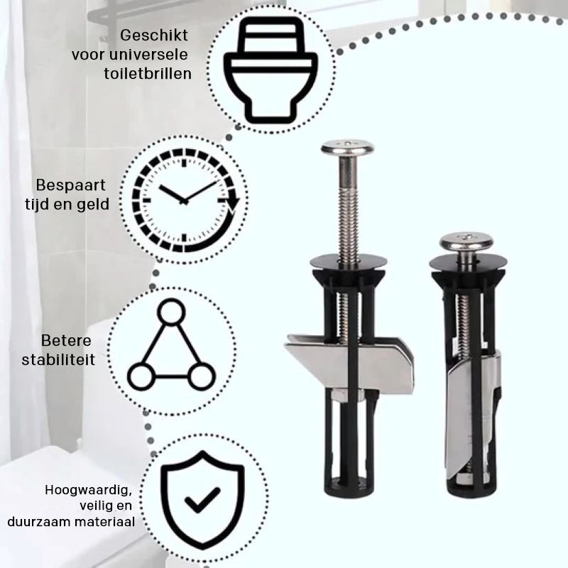 Zware bevestigingsboutset voor toiletzitting
