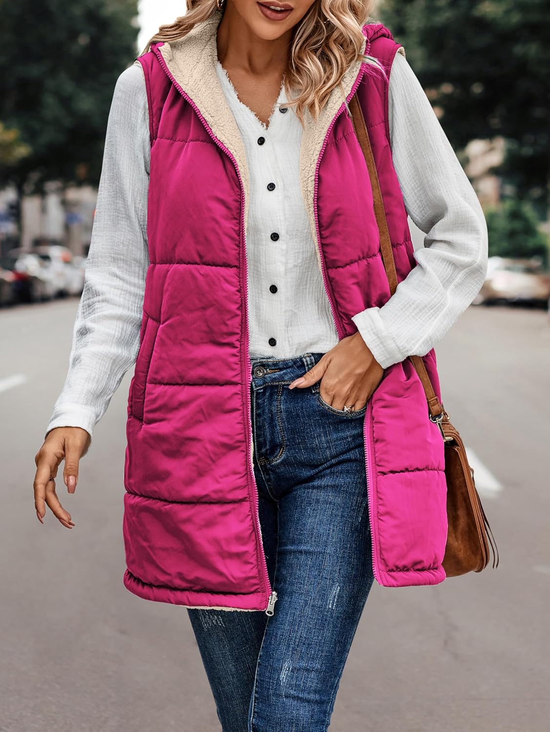 VIVERA - Dames Omkeerbare Bodywarmer met fleece en ritssluiting