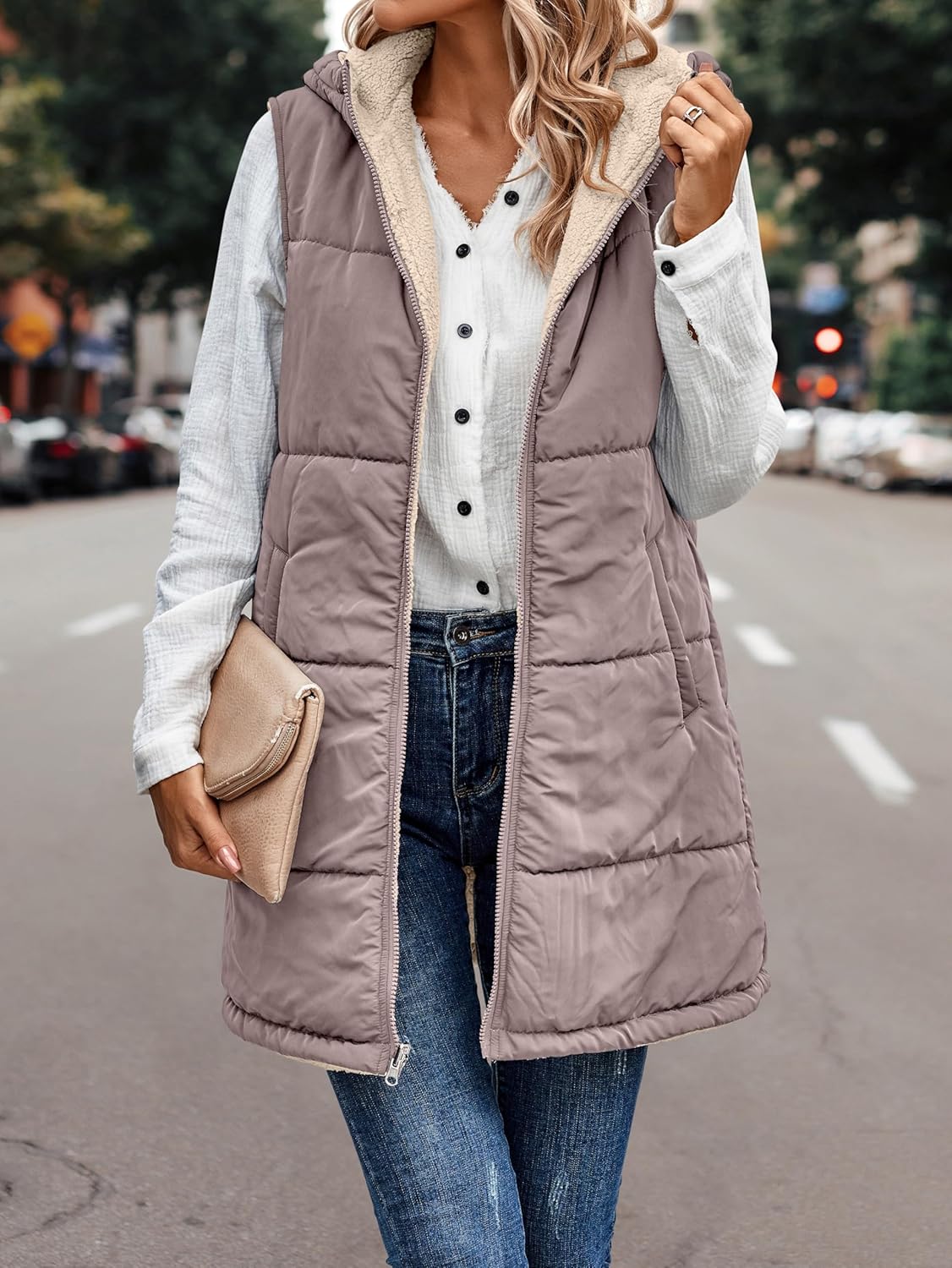 VIVERA - Dames Omkeerbare Bodywarmer met fleece en ritssluiting