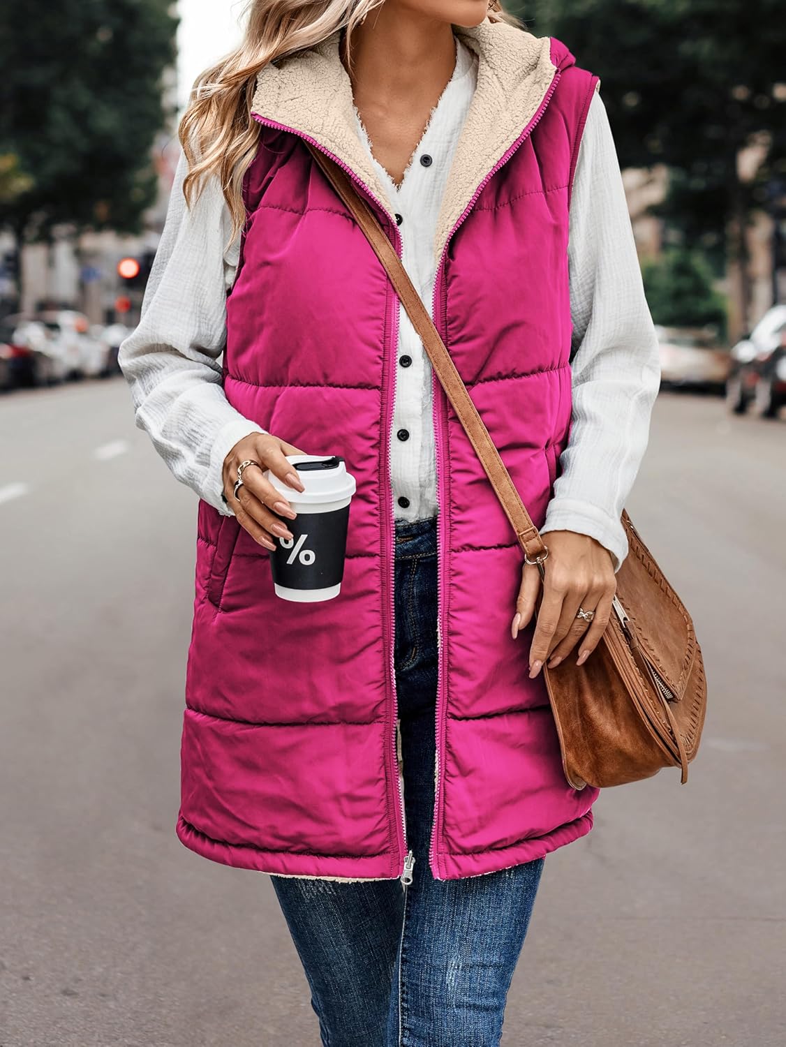 VIVERA - Dames Omkeerbare Bodywarmer met fleece en ritssluiting