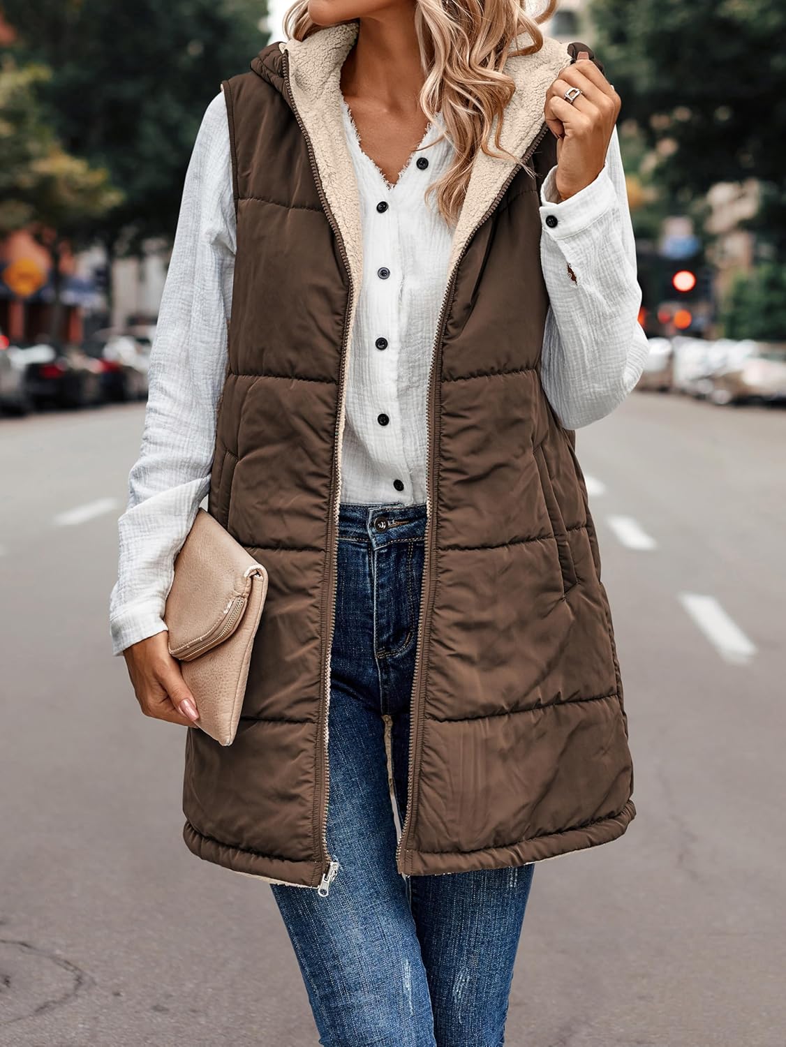 VIVERA - Dames Omkeerbare Bodywarmer met fleece en ritssluiting
