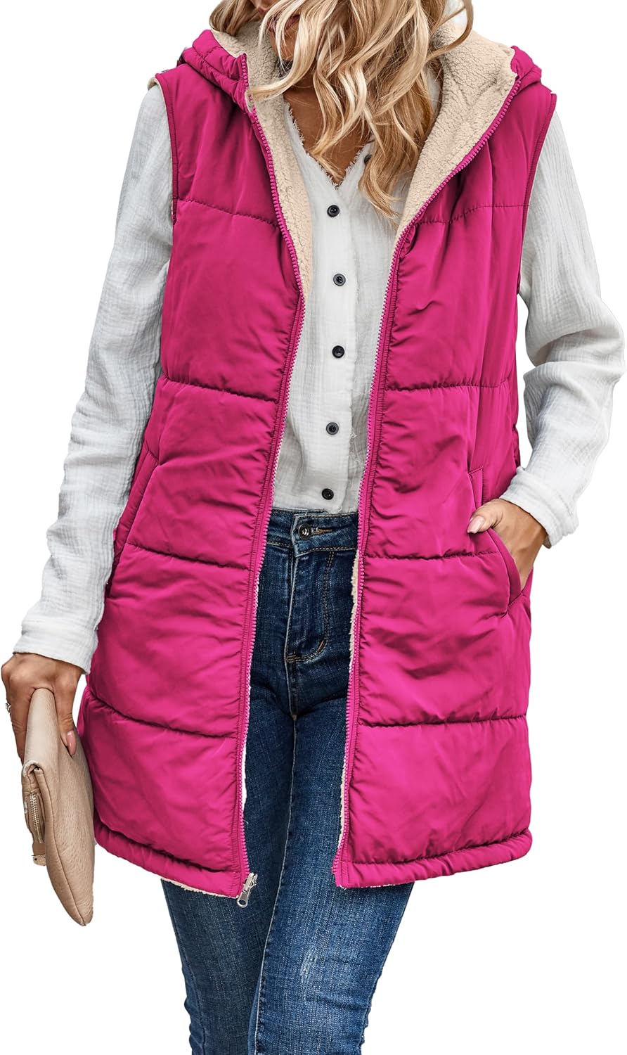VIVERA - Dames Omkeerbare Bodywarmer met fleece en ritssluiting