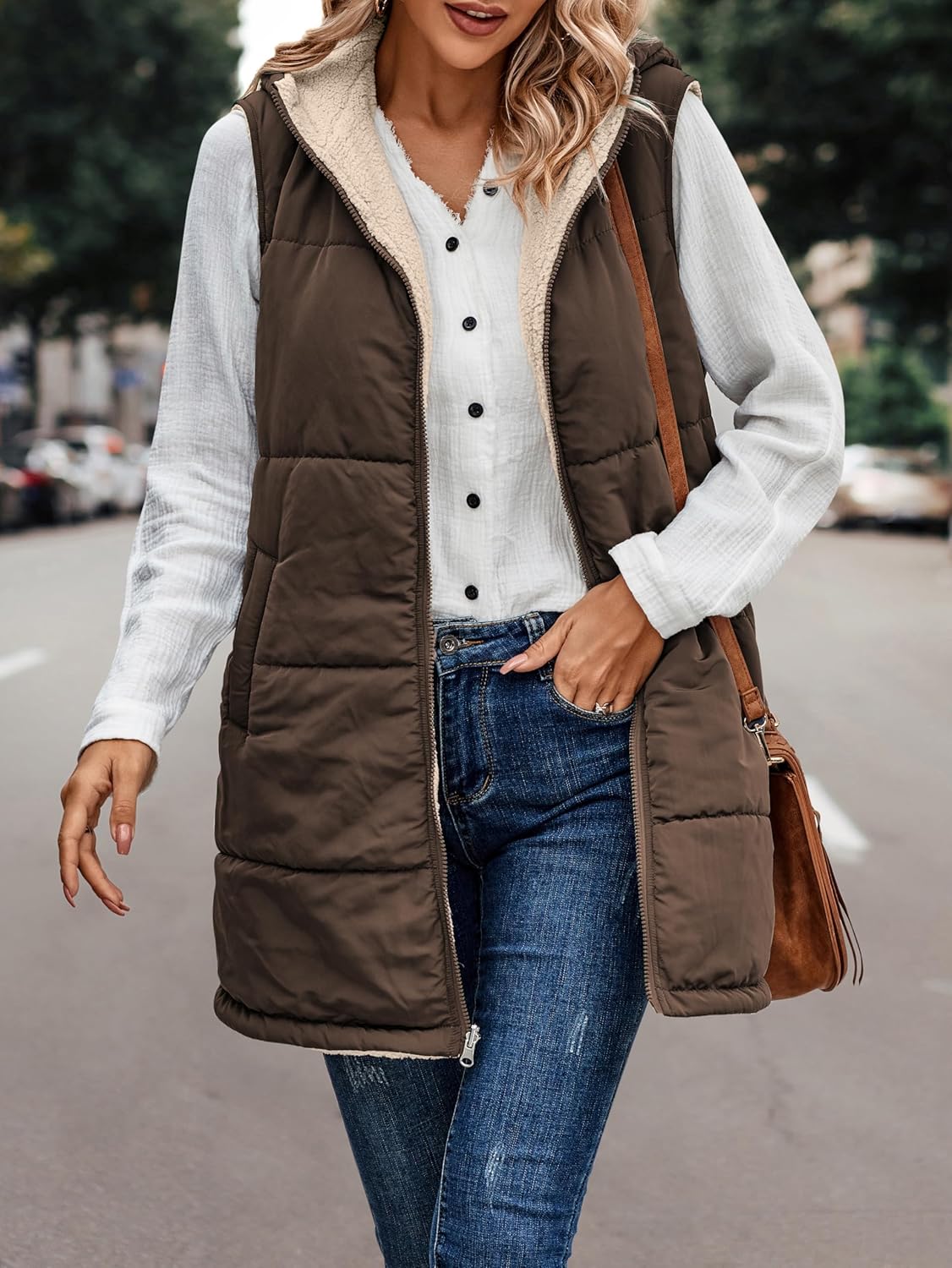 VIVERA - Dames Omkeerbare Bodywarmer met fleece en ritssluiting
