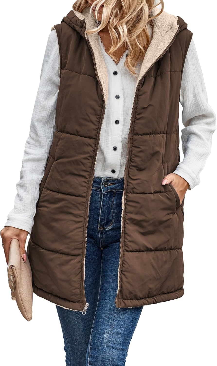 VIVERA - Dames Omkeerbare Bodywarmer met fleece en ritssluiting