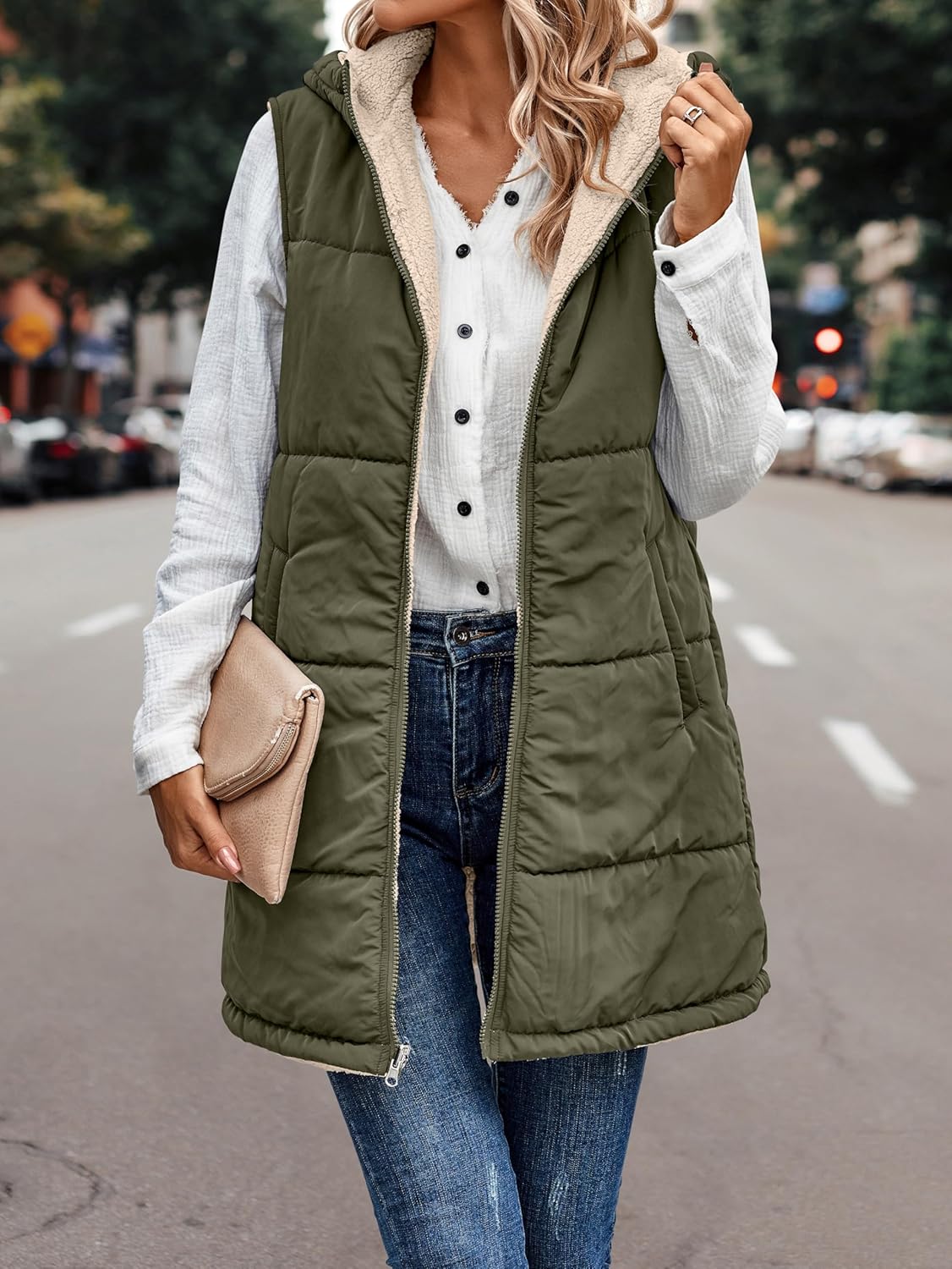 VIVERA - Dames Omkeerbare Bodywarmer met fleece en ritssluiting