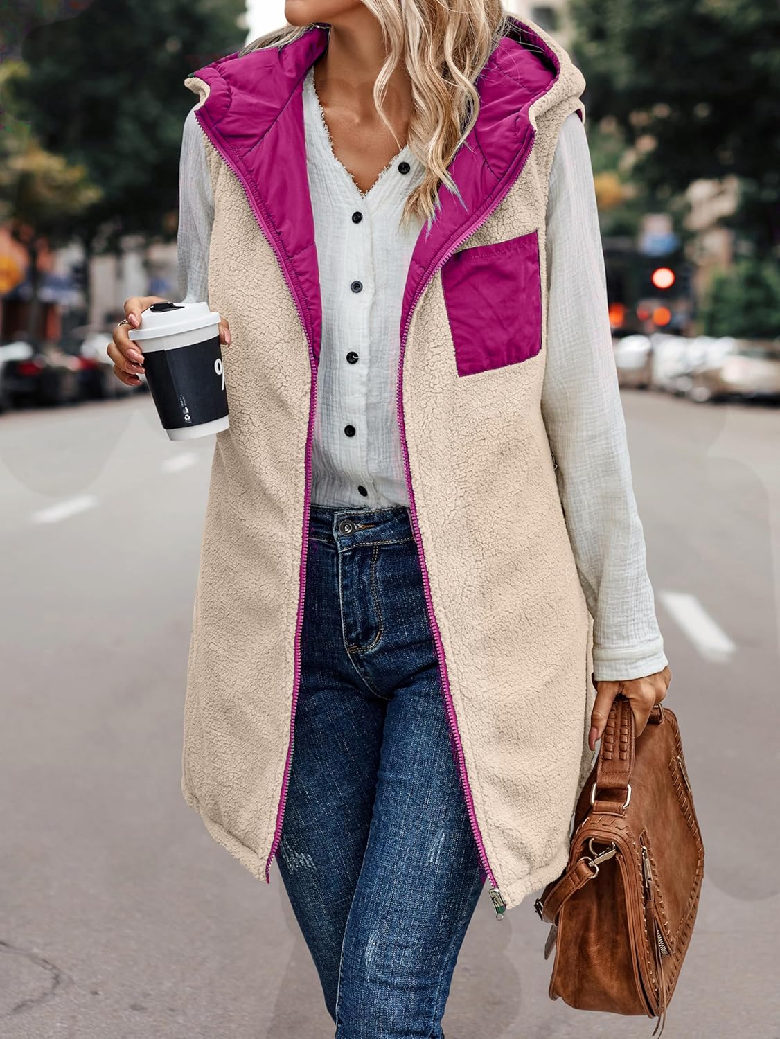 VIVERA - Dames Omkeerbare Bodywarmer met fleece en ritssluiting