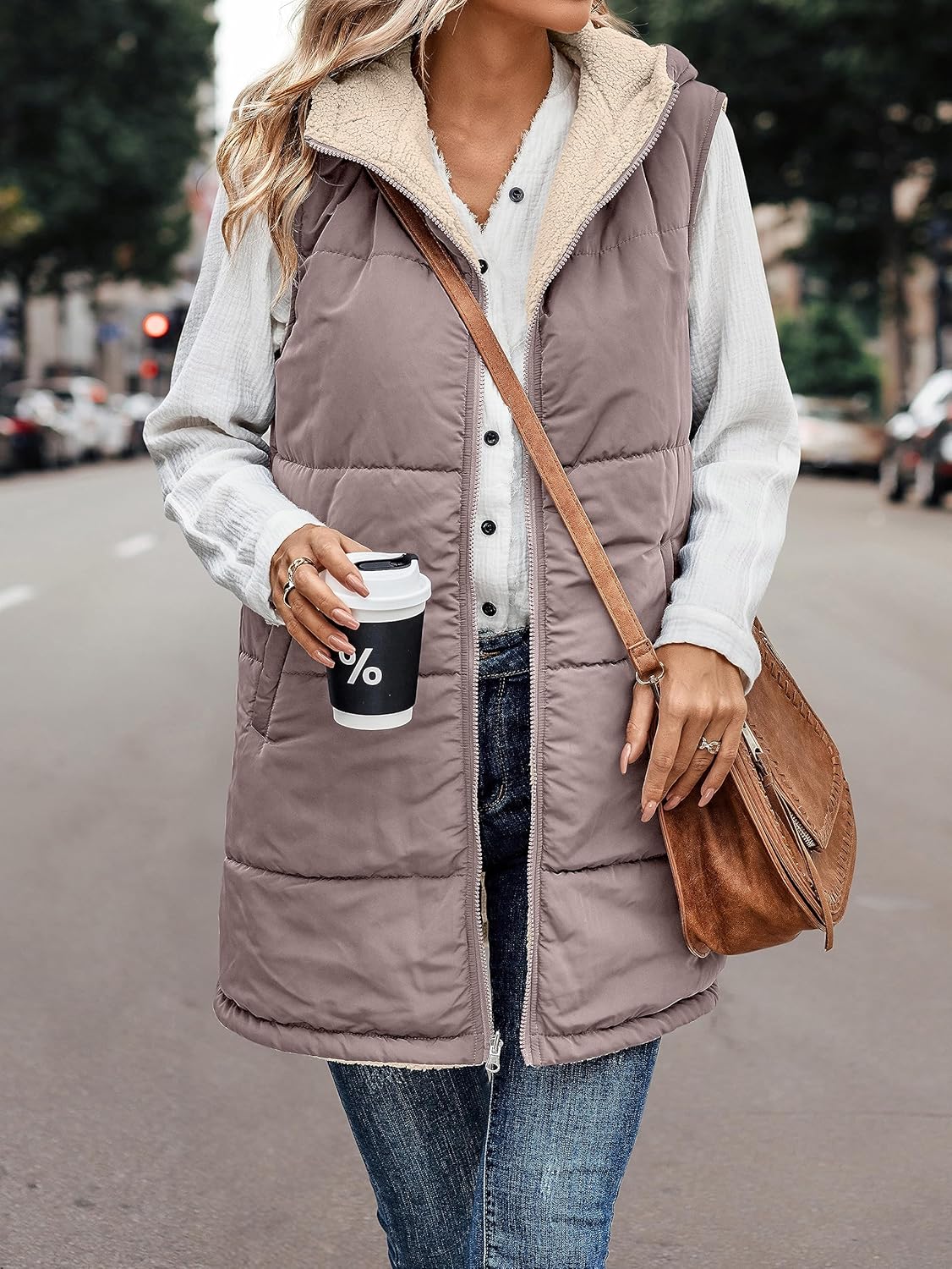 VIVERA - Dames Omkeerbare Bodywarmer met fleece en ritssluiting
