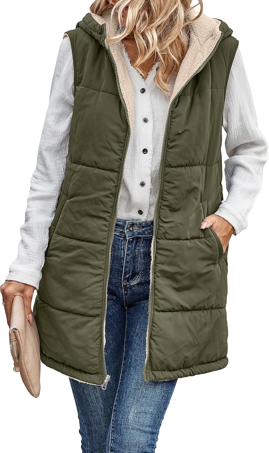 VIVERA - Dames Omkeerbare Bodywarmer met fleece en ritssluiting