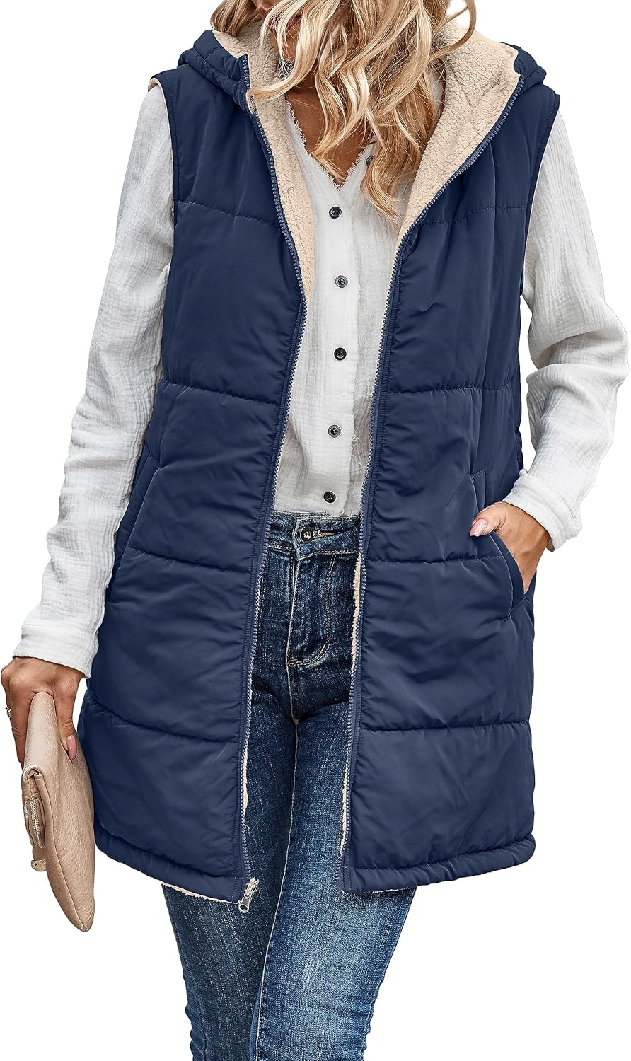 VIVERA - Dames Omkeerbare Bodywarmer met fleece en ritssluiting