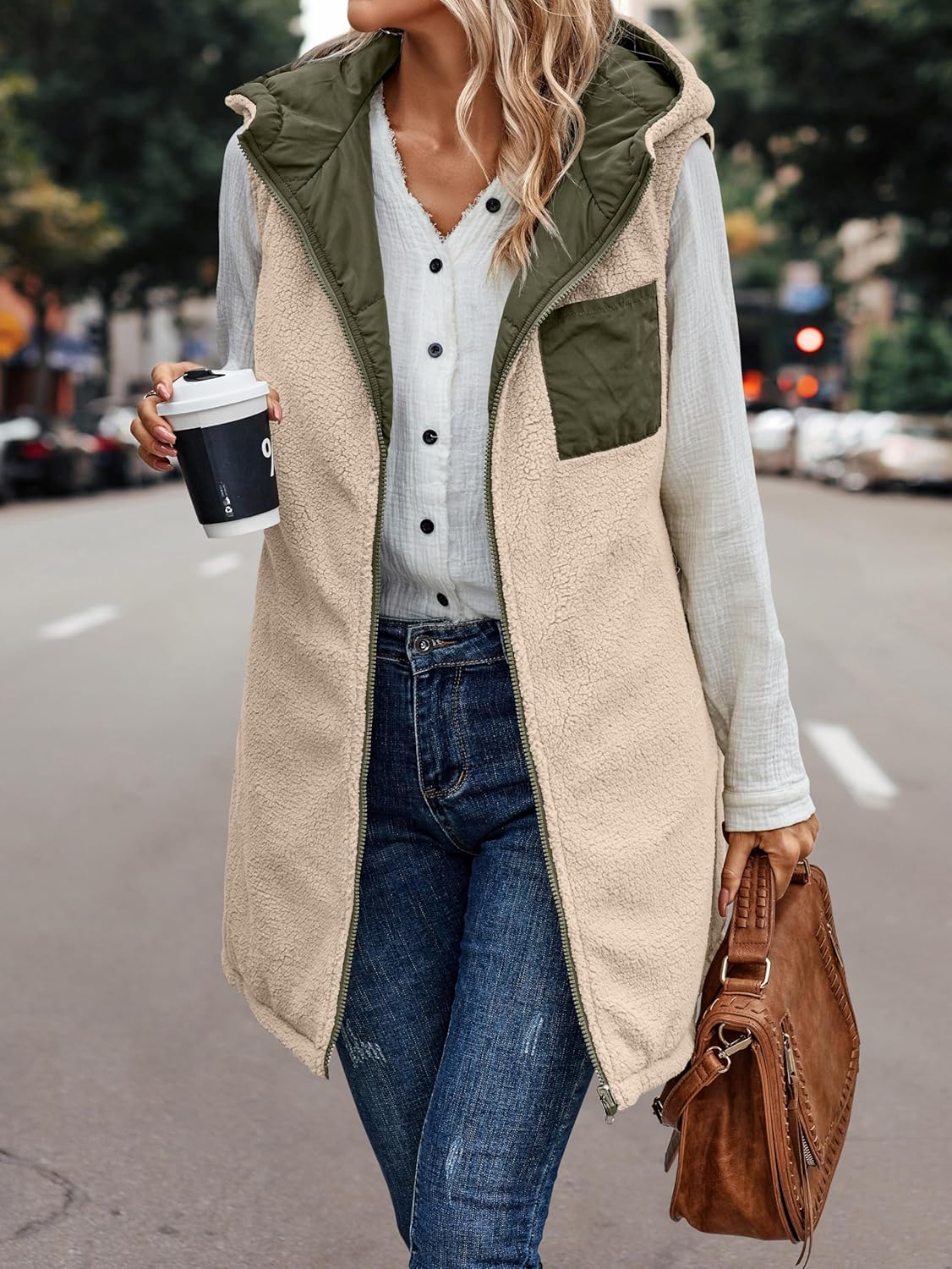 VIVERA - Dames Omkeerbare Bodywarmer met fleece en ritssluiting
