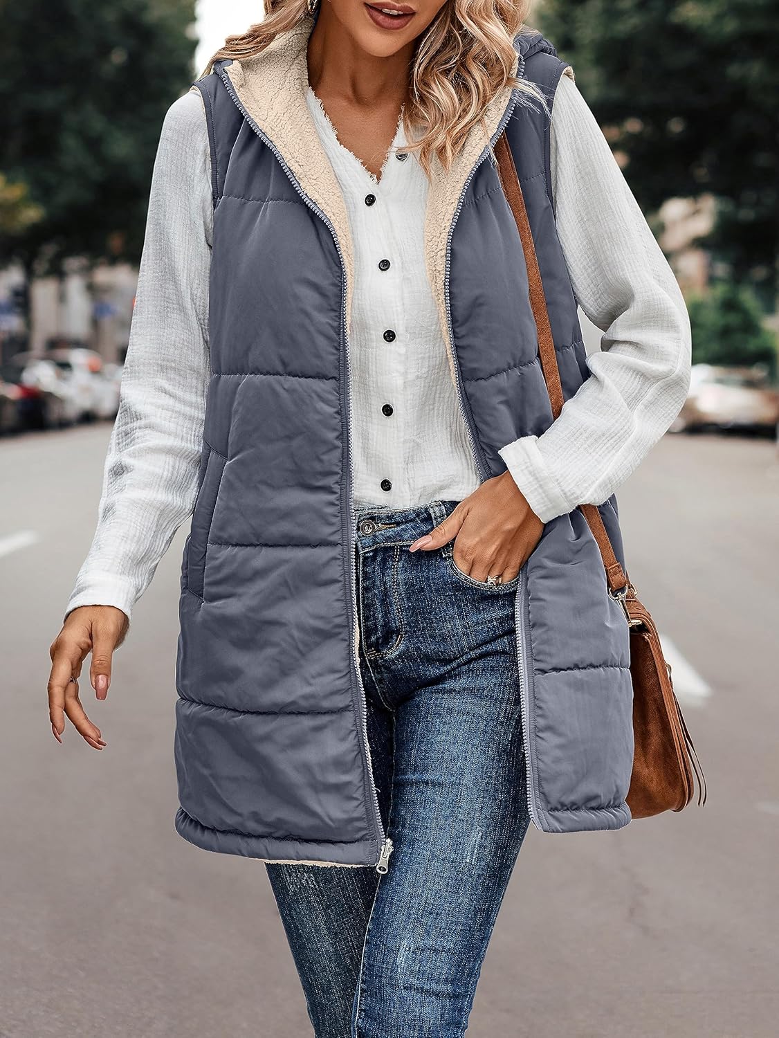 VIVERA - Dames Omkeerbare Bodywarmer met fleece en ritssluiting
