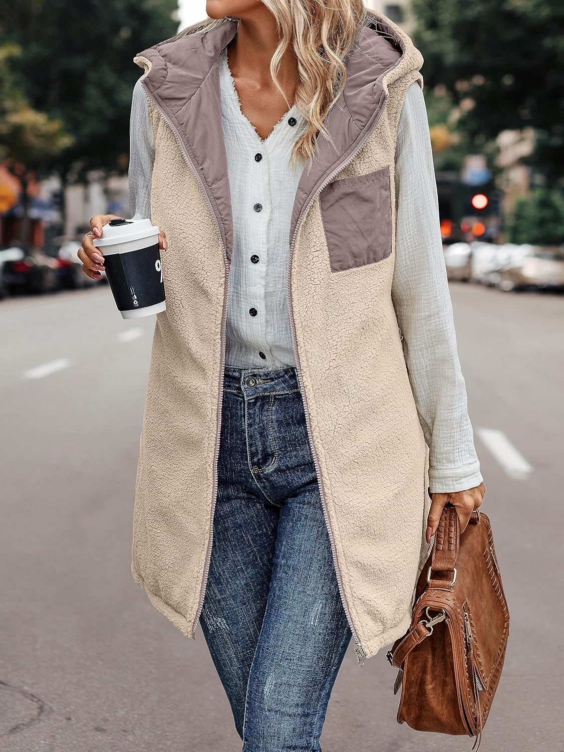 VIVERA - Dames Omkeerbare Bodywarmer met fleece en ritssluiting