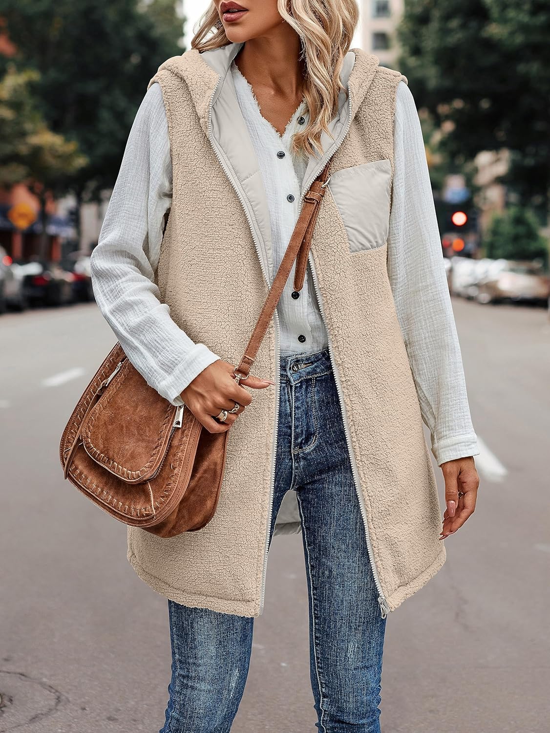 VIVERA - Dames Omkeerbare Bodywarmer met fleece en ritssluiting