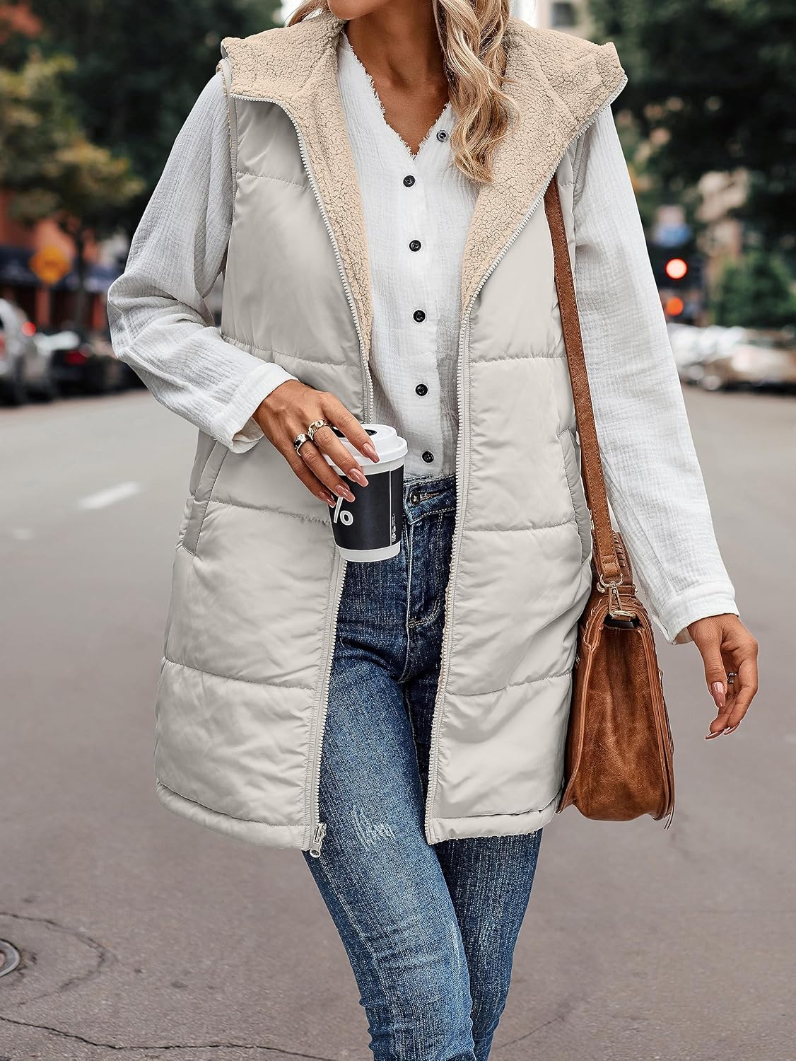 VIVERA - Dames Omkeerbare Bodywarmer met fleece en ritssluiting