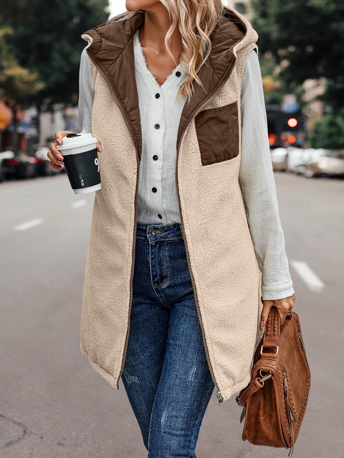 VIVERA - Dames Omkeerbare Bodywarmer met fleece en ritssluiting