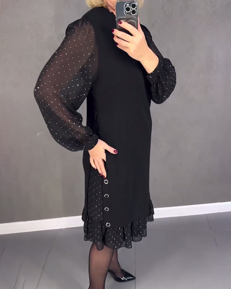 ModaNoma - Langarmige elegante jurk met stippen