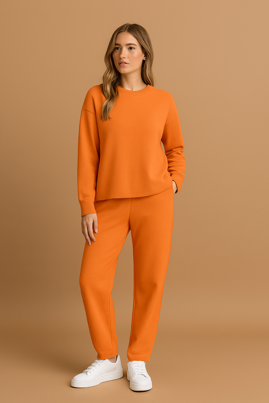 MAELIA - Dames loungeset - knusse trui en broek voor vrije tijd & thuis