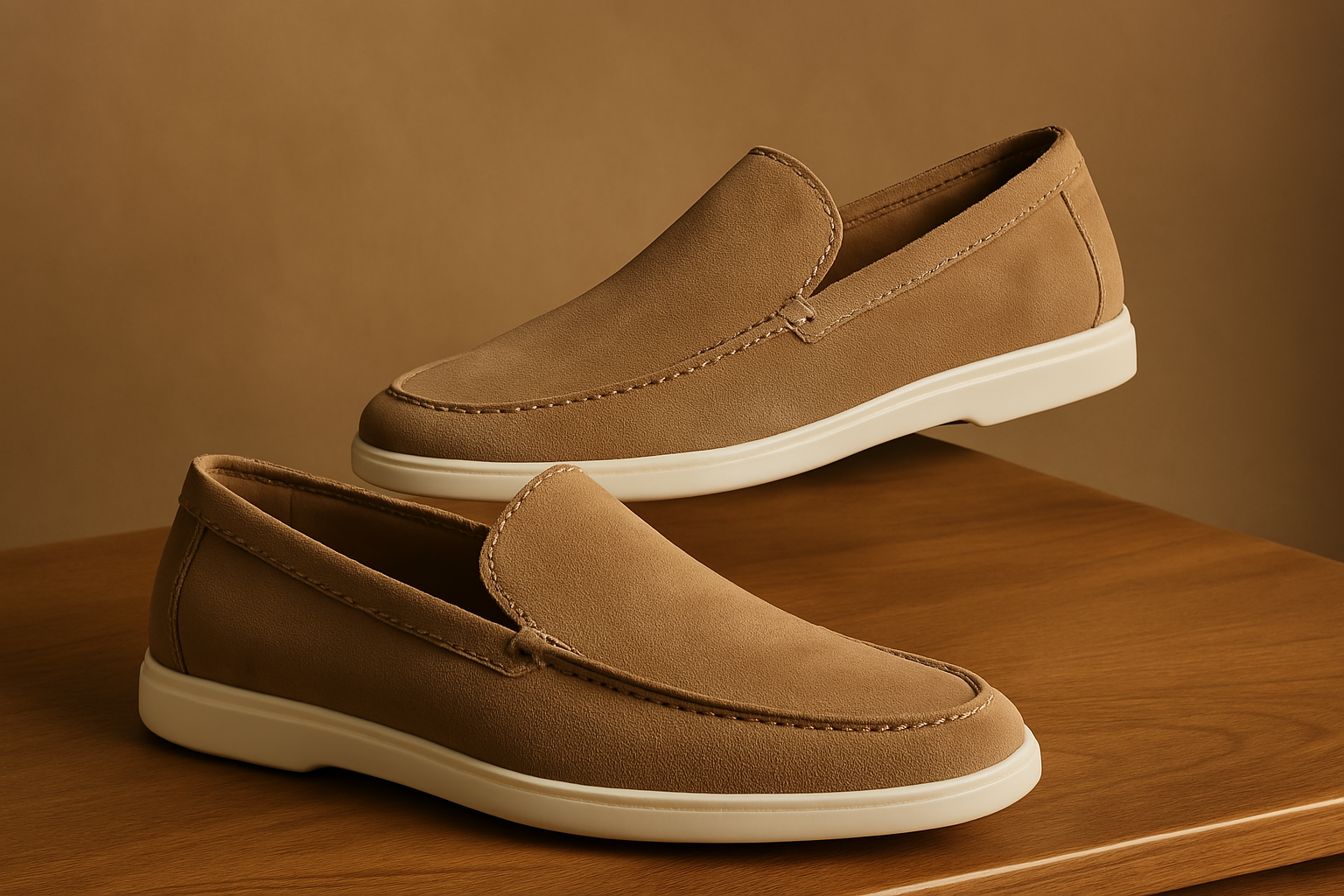 MARZANO - Suède heren loafers met lichtgewicht zool voor werk & vrije tijd