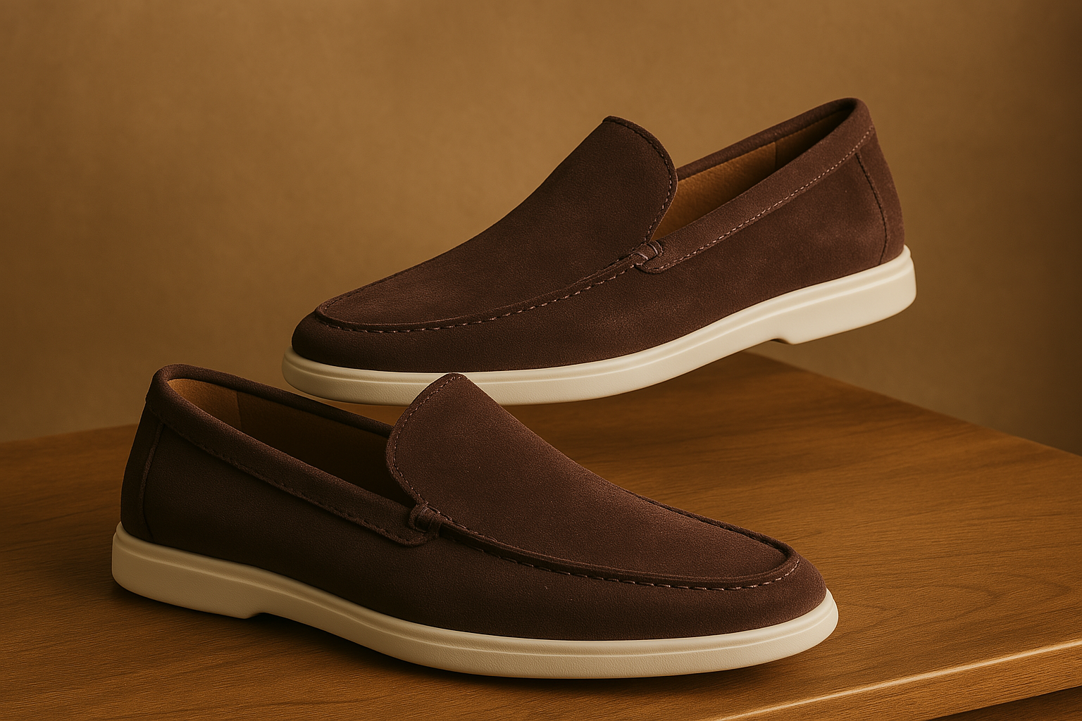 MARZANO - Suède heren loafers met lichtgewicht zool voor werk & vrije tijd