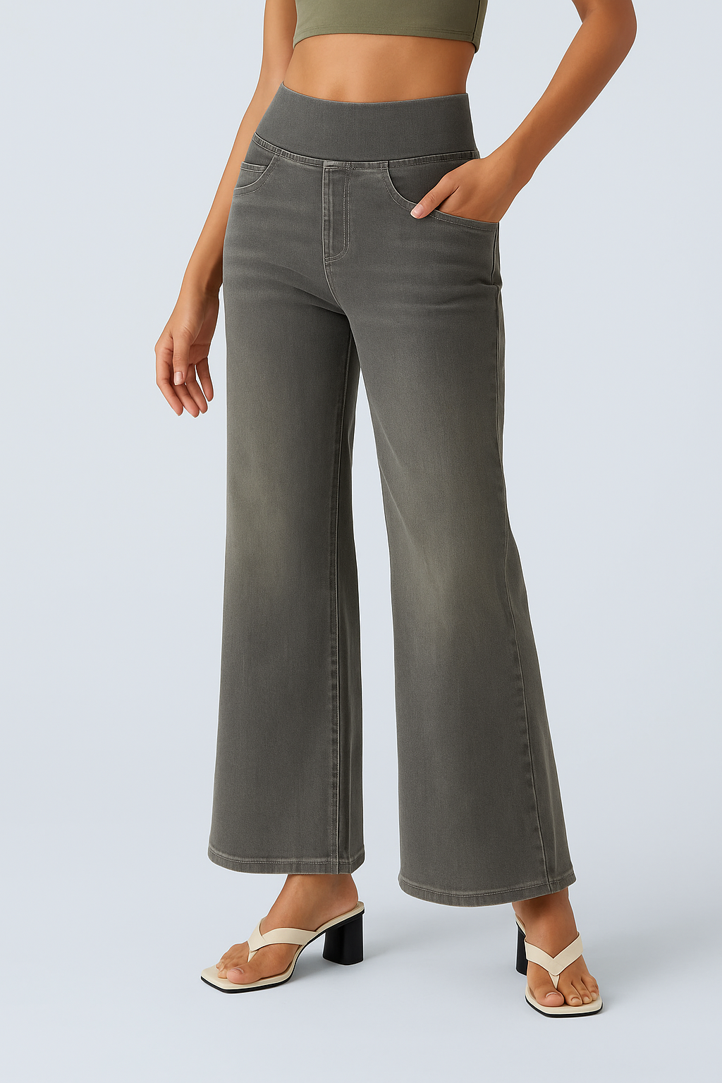Wide Flex™ High Waisted Zomerjeans met Stretch & Zakken
