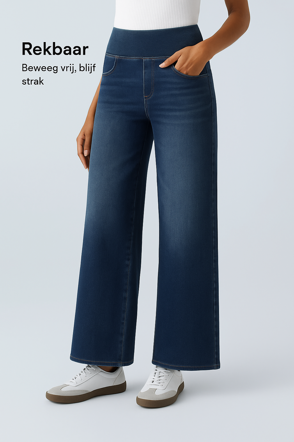 Wide Flex™ High Waisted Zomerjeans met Stretch & Zakken