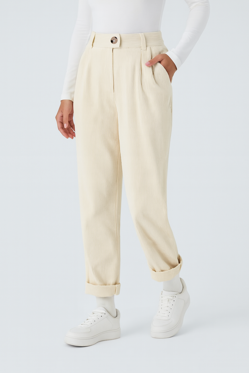 Annette | Comfortabele Broek Met Middelhoge Taille, Ritssluiting En Zijzakken