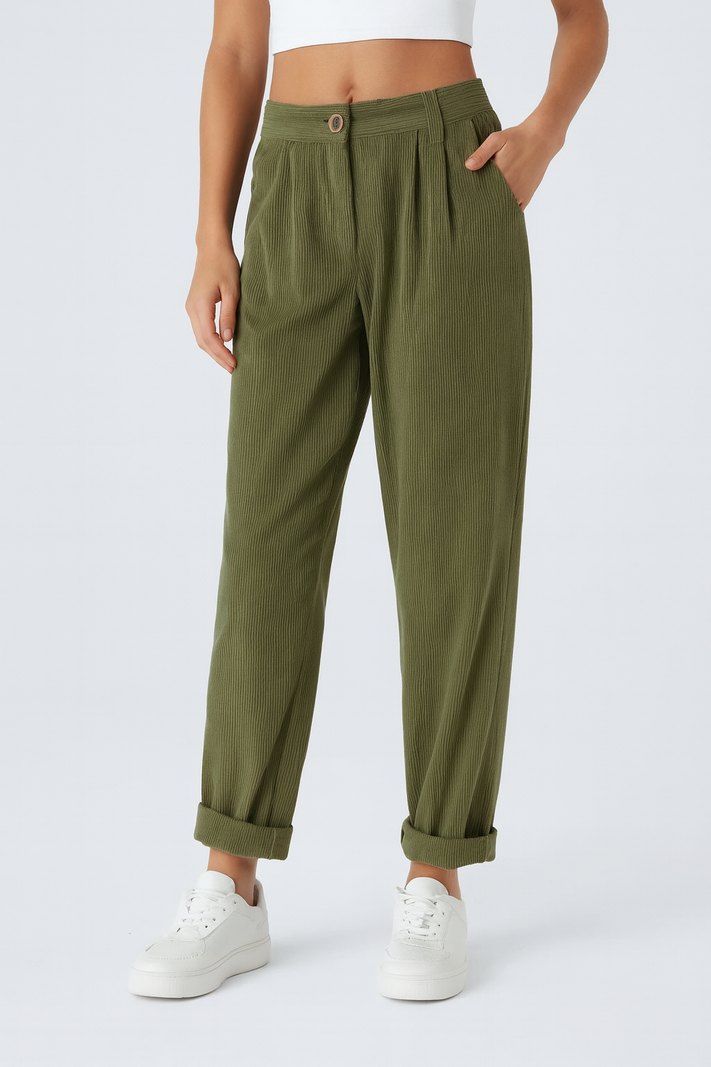 Annette | Comfortabele Broek Met Middelhoge Taille, Ritssluiting En Zijzakken