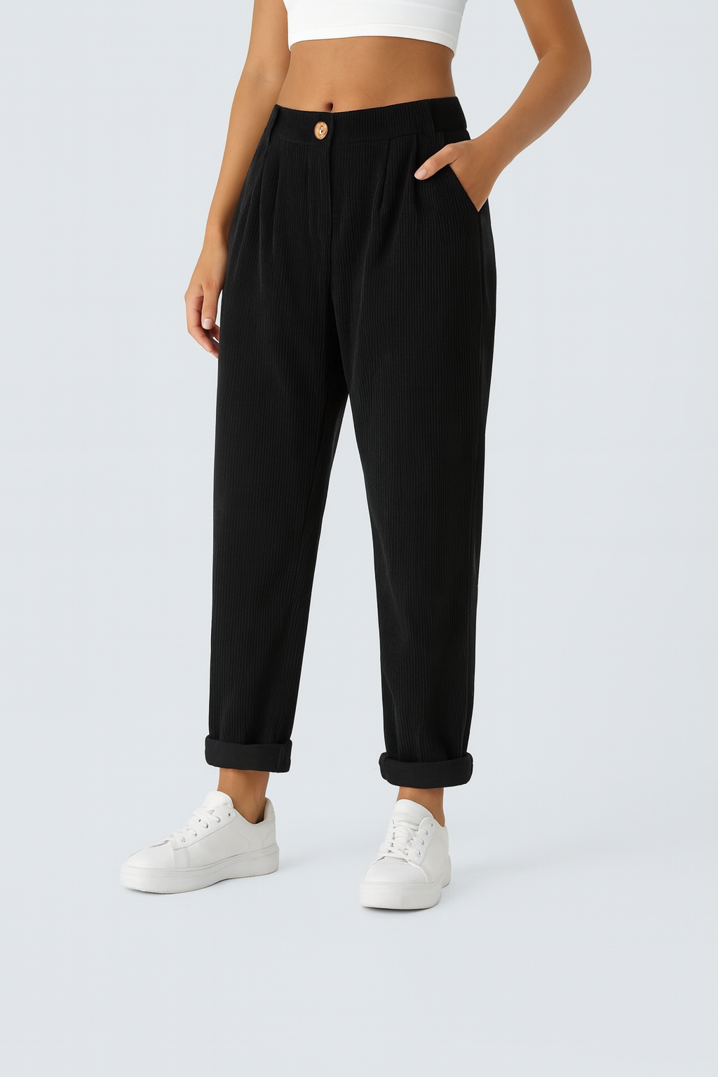 Annette | Comfortabele Broek Met Middelhoge Taille, Ritssluiting En Zijzakken