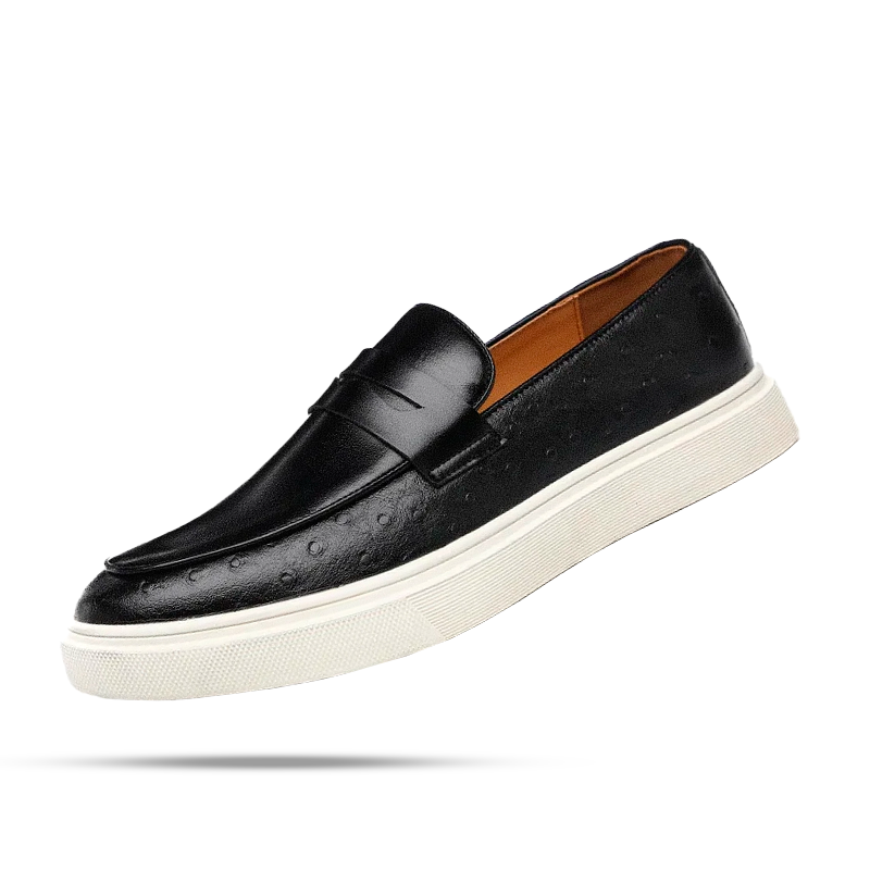 Heren loafers Bruin Zwart Echt leren schoenen met gevulkaniseerde rubberen zool