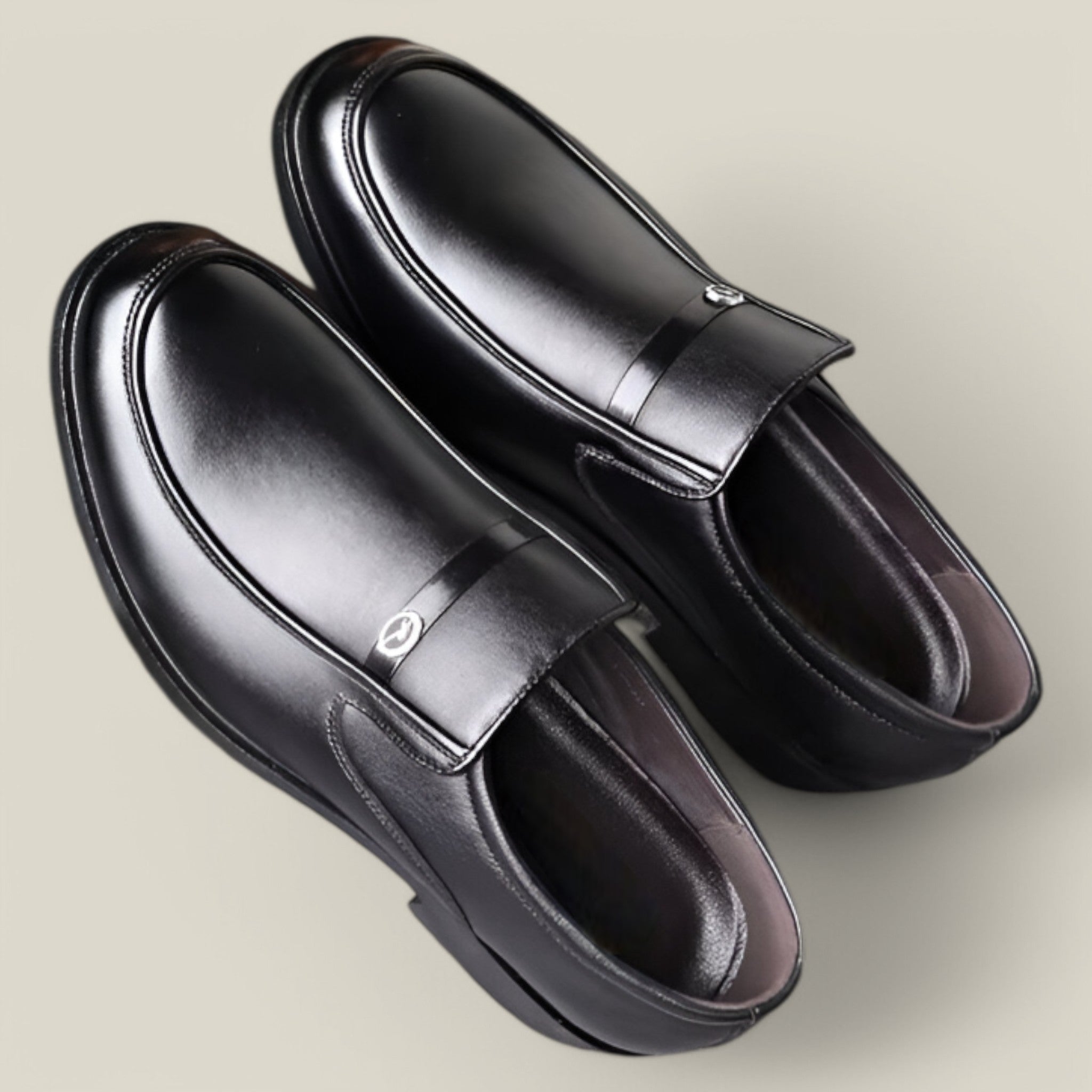 Herenschoenen Zwart Leer Comfortabel Klassiek Design