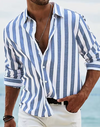 Camicia Riviera Stripe™ – Camicia da uomo a righe con maniche lunghe / Blu