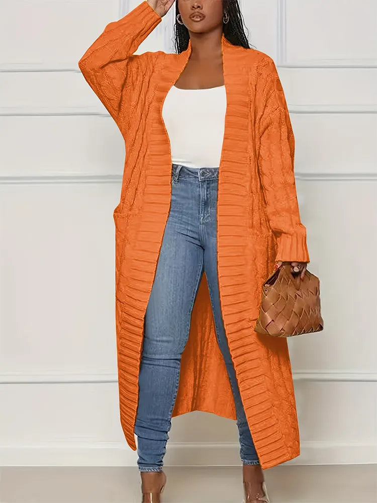 CALISTA – Lang Gebreide Maxi Vest voor lente en herfst