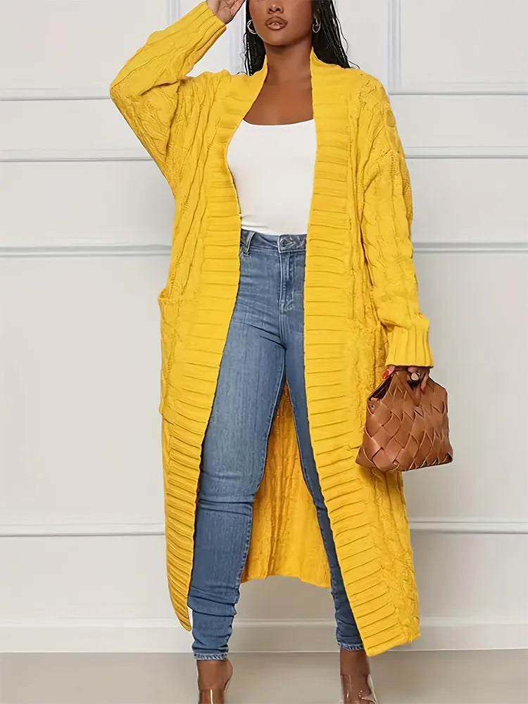 CALISTA – Lang Gebreide Maxi Vest voor lente en herfst