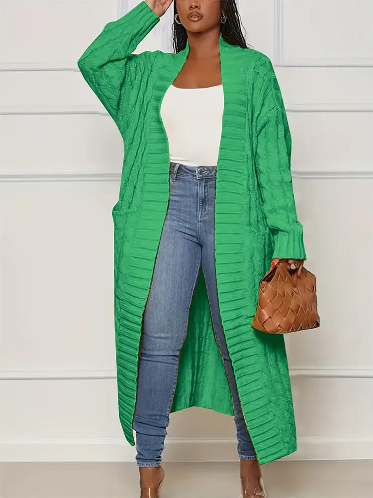 CALISTA – Lang Gebreide Maxi Vest voor lente en herfst
