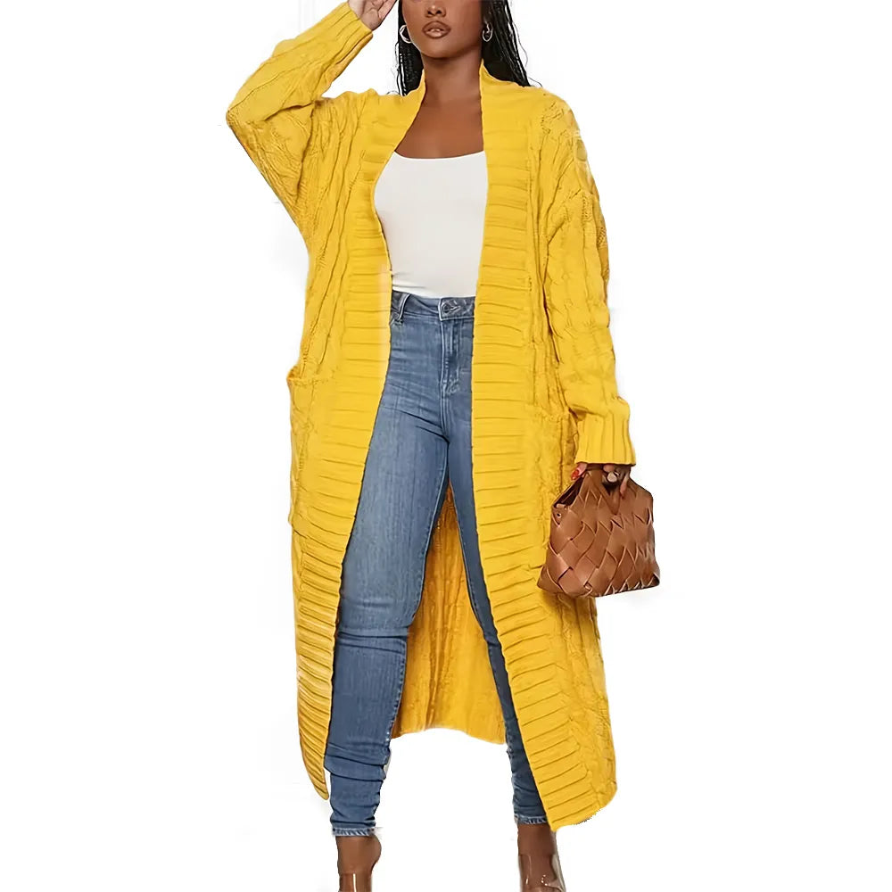 CALISTA – Lang Gebreide Maxi Vest voor lente en herfst