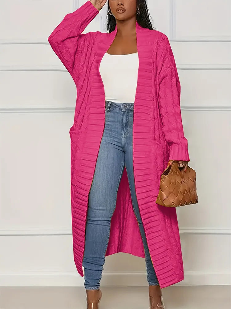 CALISTA – Lang Gebreide Maxi Vest voor lente en herfst
