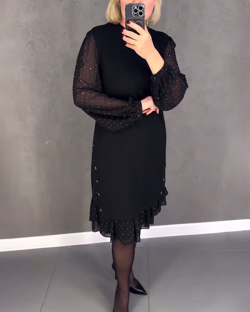 ModaNoma - Langarmige elegante jurk met stippen